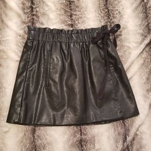Black Faux Leather Skirt